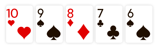 Example of Straight Poker Hand Ranking